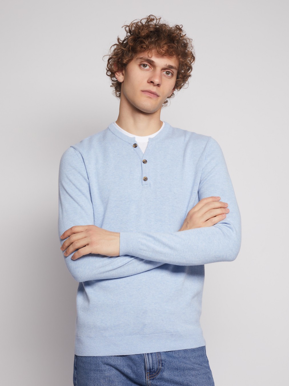 Комбинированный джемпер хенли