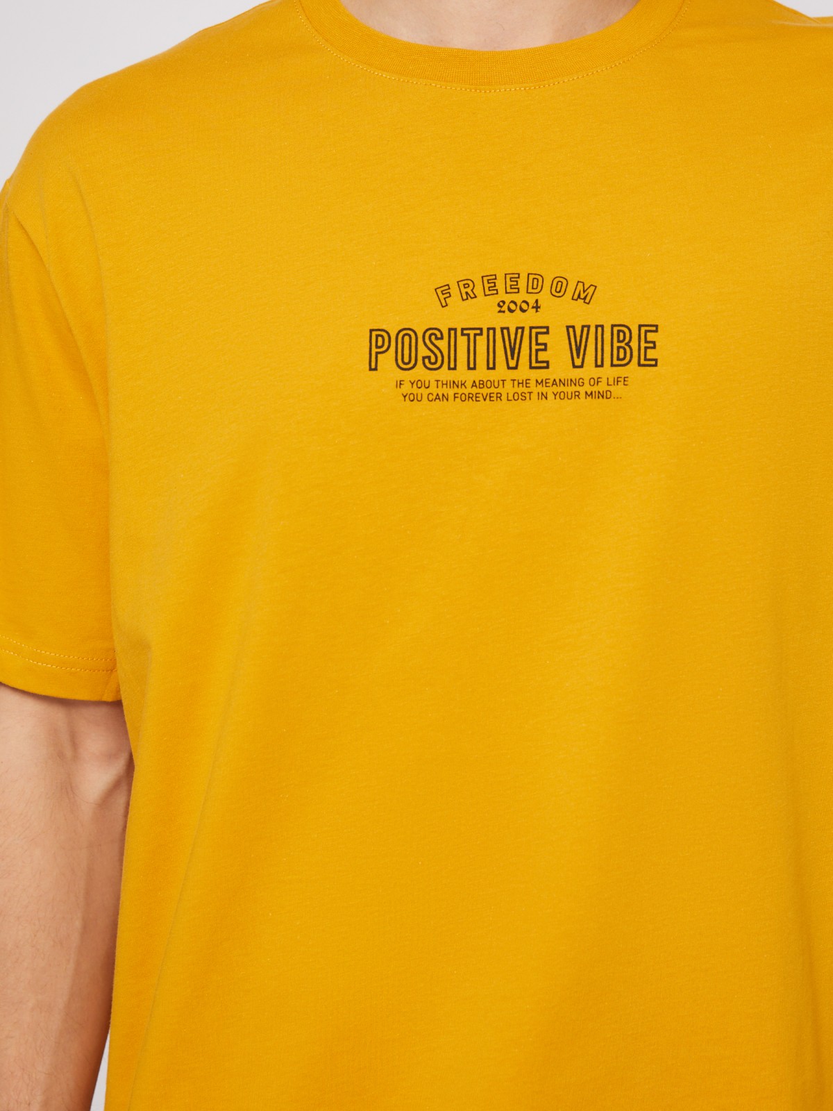 Футболка оверсайз из хлопка с принтом-надписью