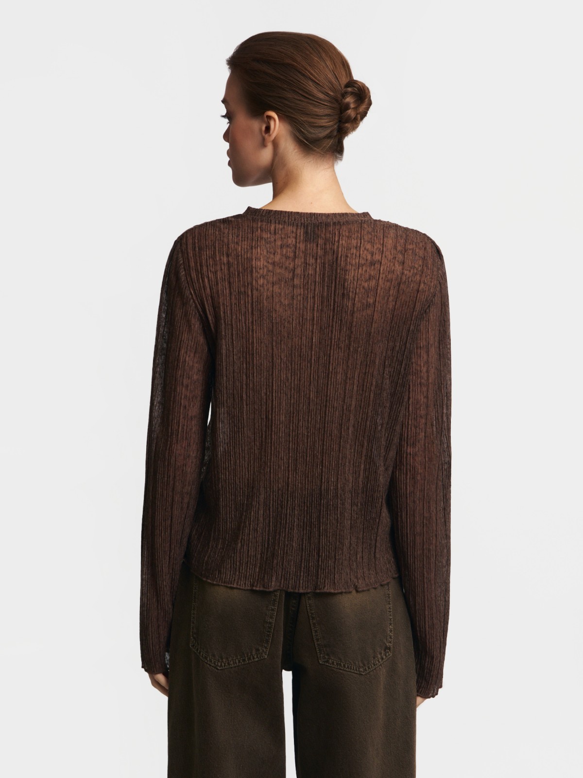 Полупрозрачный лонгслив с длинным рукавом