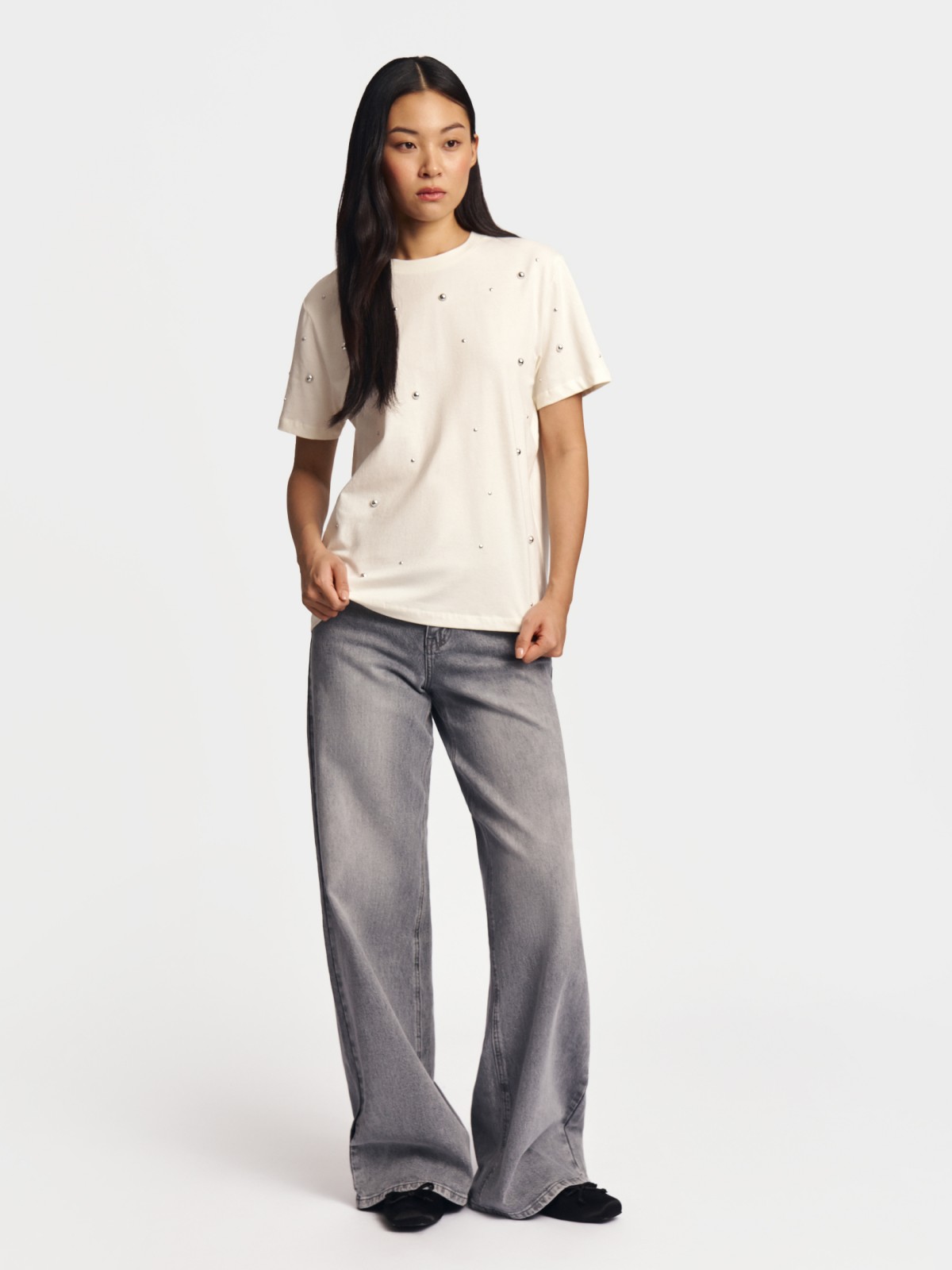 Футболка оверсайз из хлопка с декором