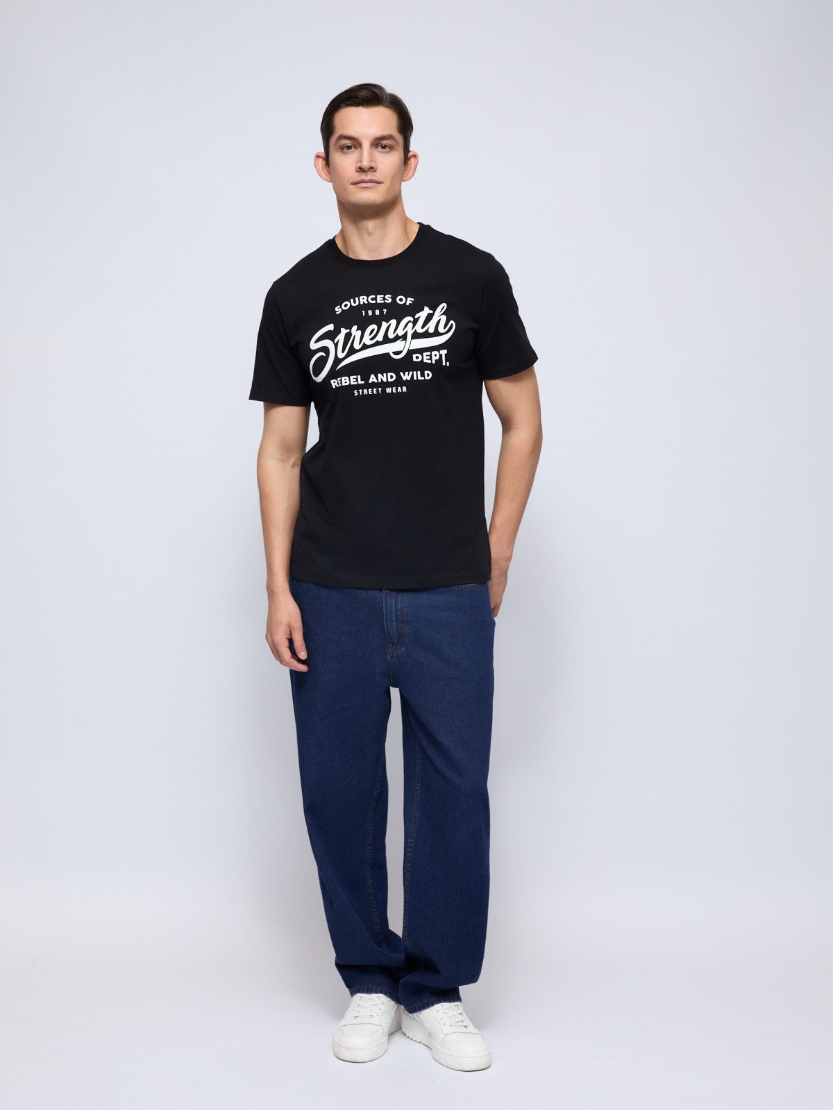 Футболка из хлопка с принтом-надписью