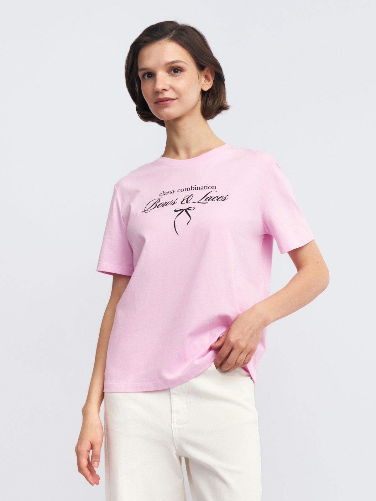 Футболка из хлопка с надписью