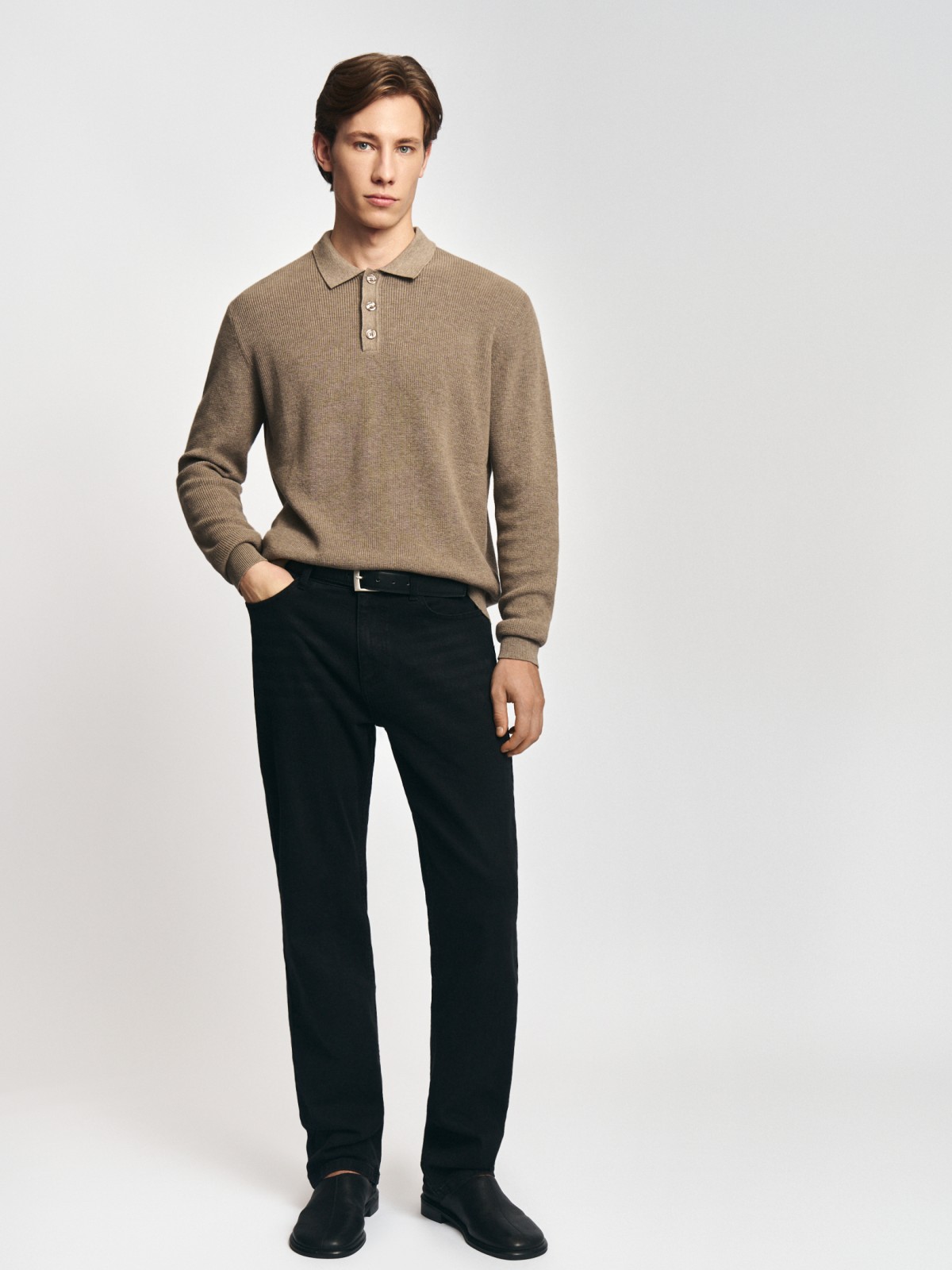 Трикотажный джемпер поло из хлопка