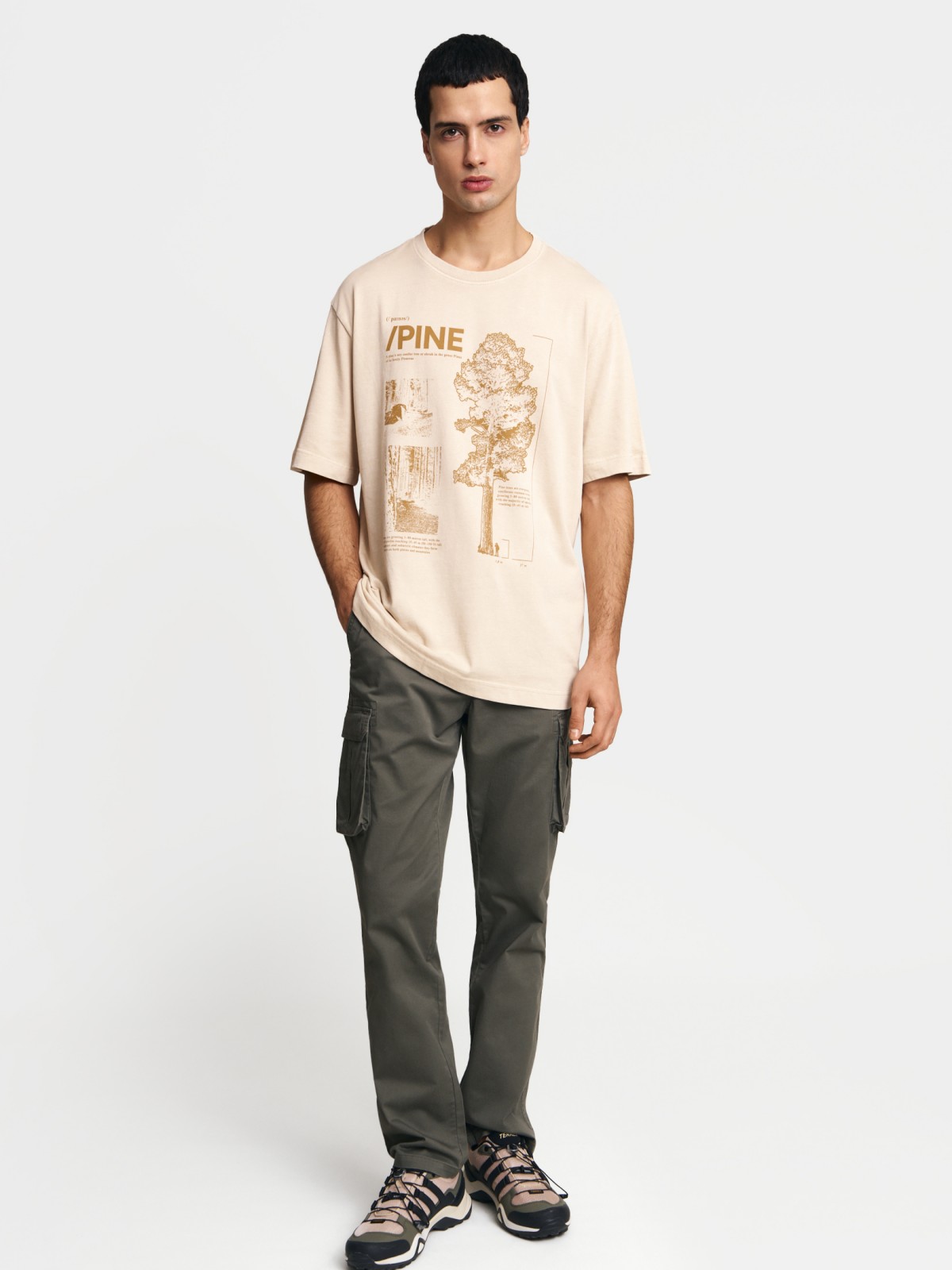 Брюки из хлопка с карманами карго и ремнём