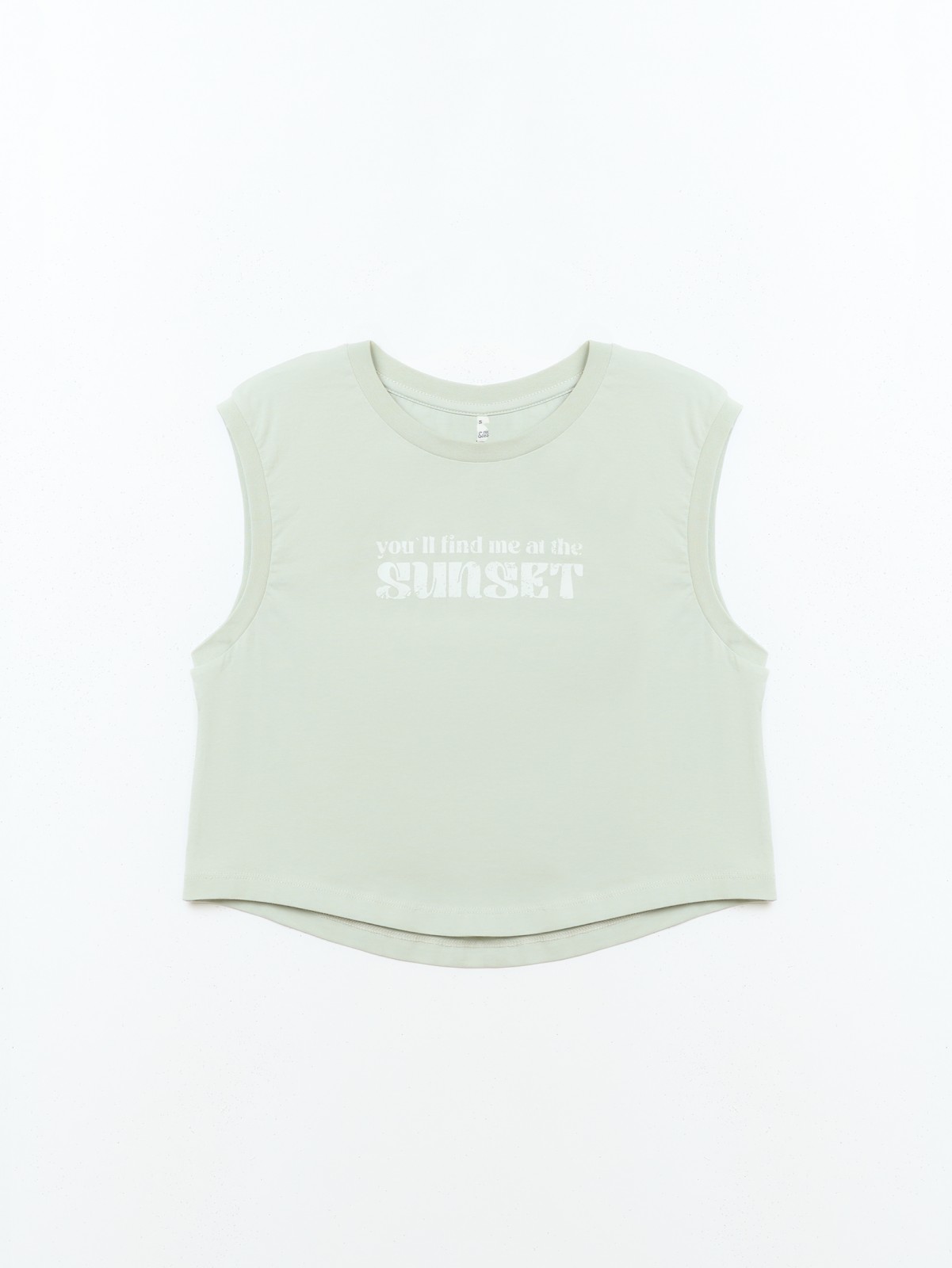 Кроп-топ из хлопка без рукавов