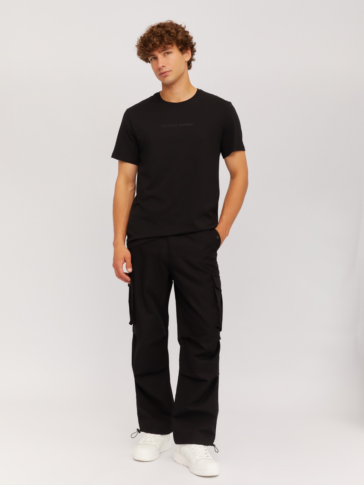 Футболка из хлопка с принтом-надписью