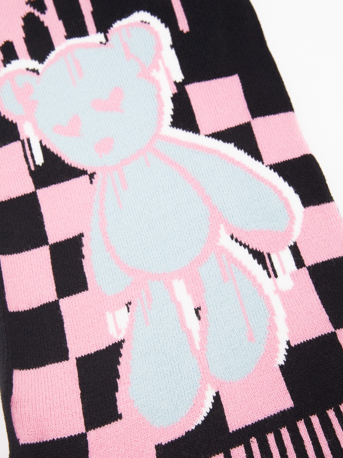Вязаный трикотажный шарф с надписями zolla 02342914G025, цвет мультицвет, размер No_size - фото 3