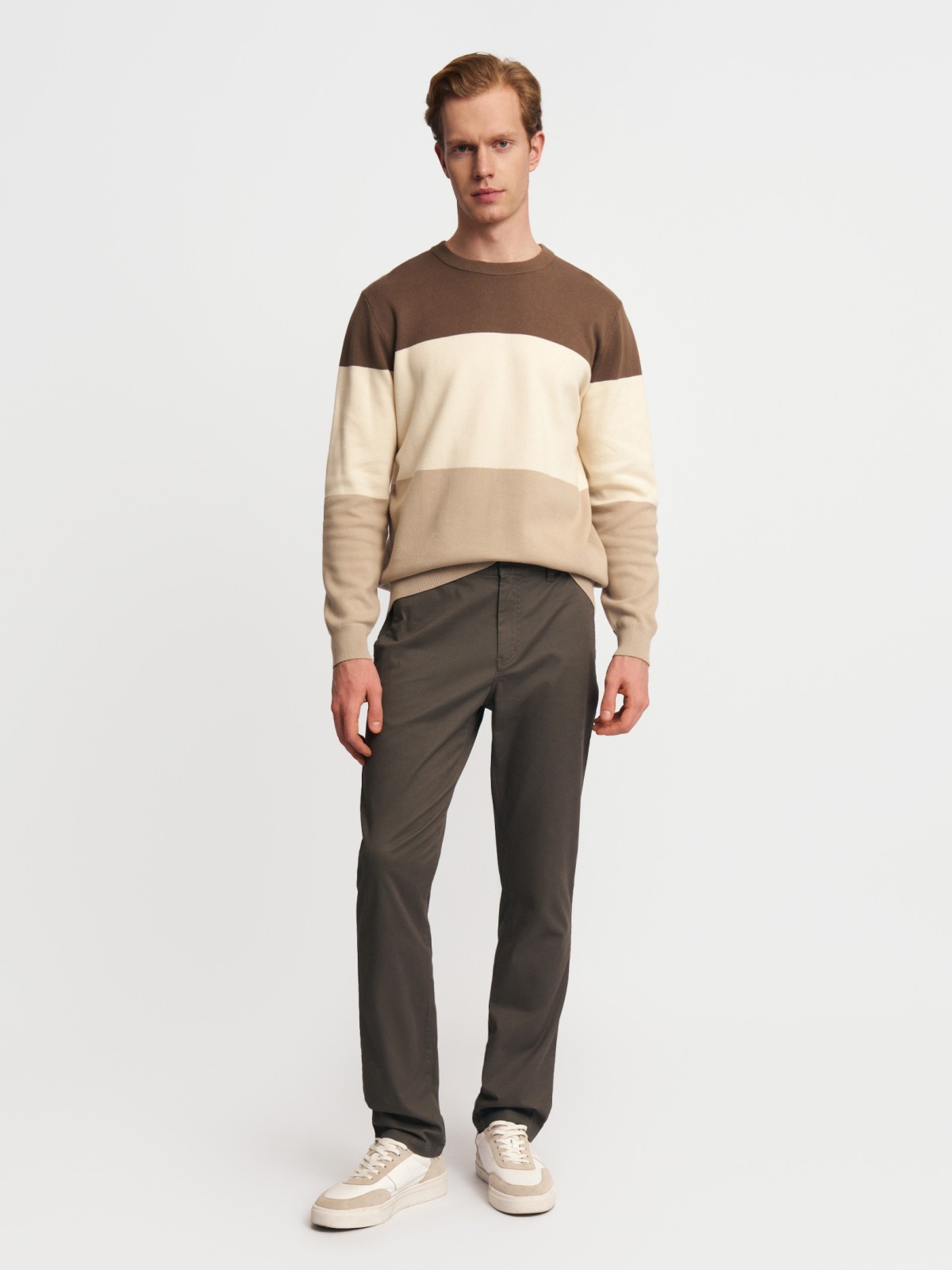 Тонкий вязаный джемпер из хлопка