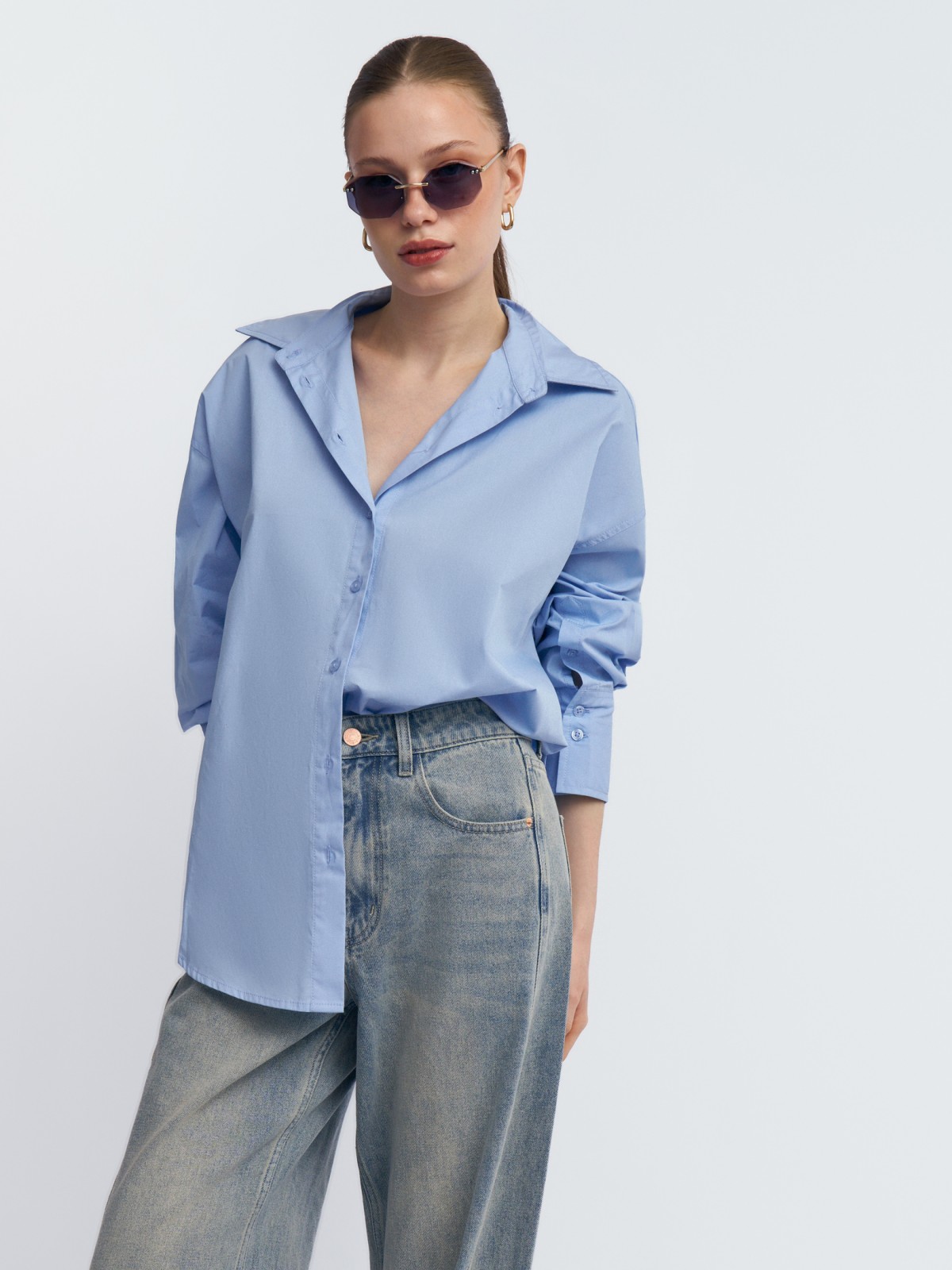 Рубашка оверсайз из хлопка