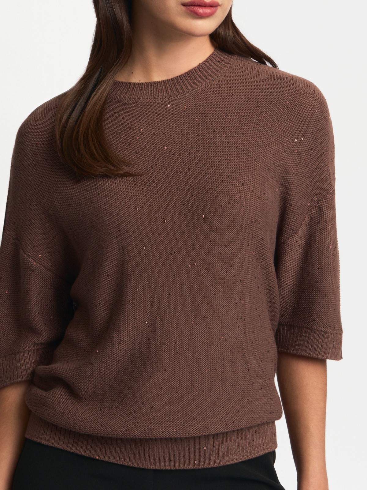 Вязаный джемпер с пайетками