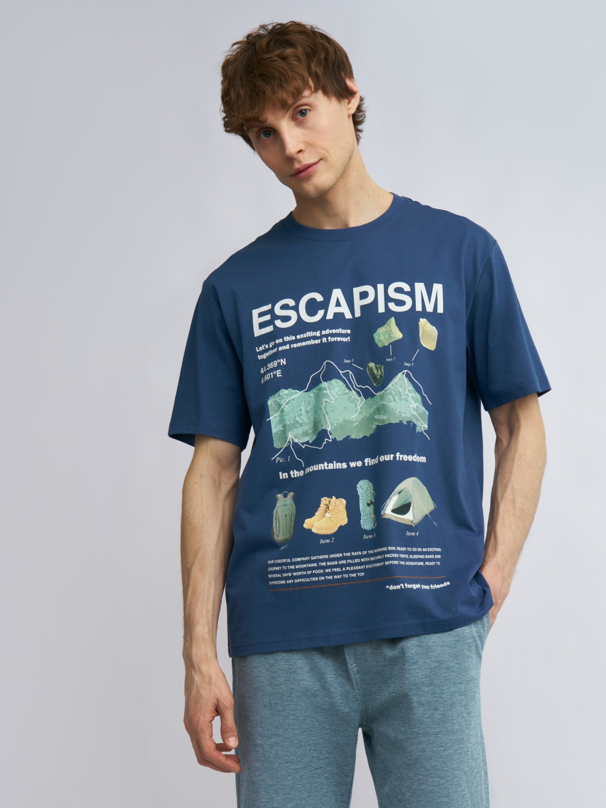 Футболка из хлопка с принтом