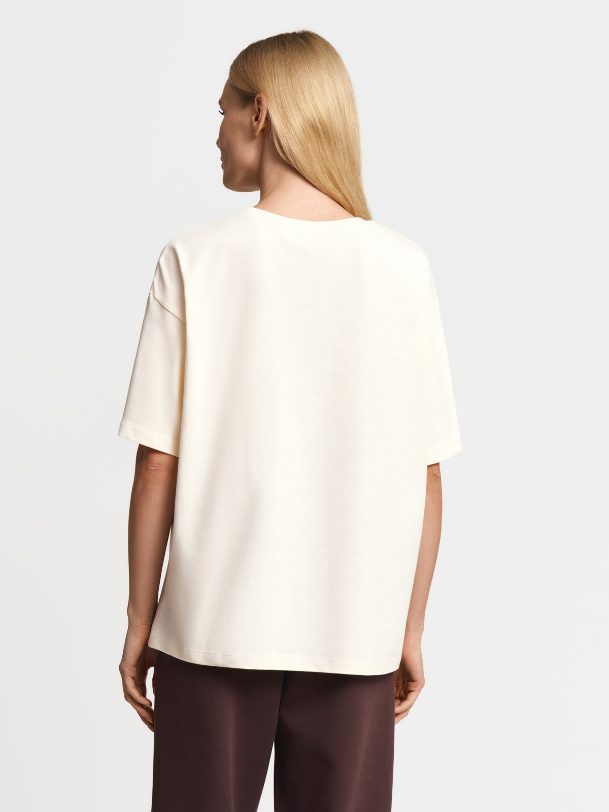 Футболка оверсайз из хлопка однотонная