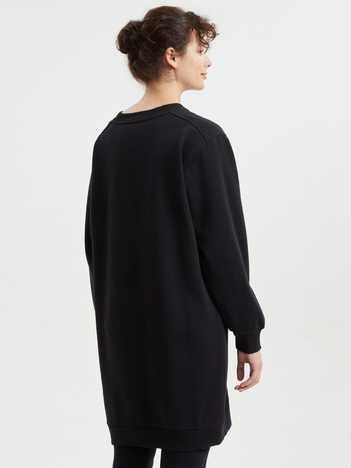 Утеплённое трикотажное платье-свитшот