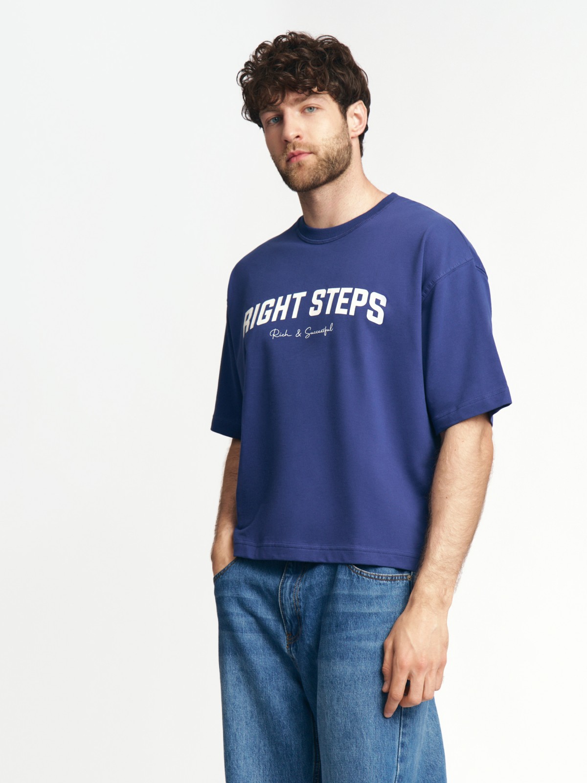 Футболка из хлопка с принтом-надписью