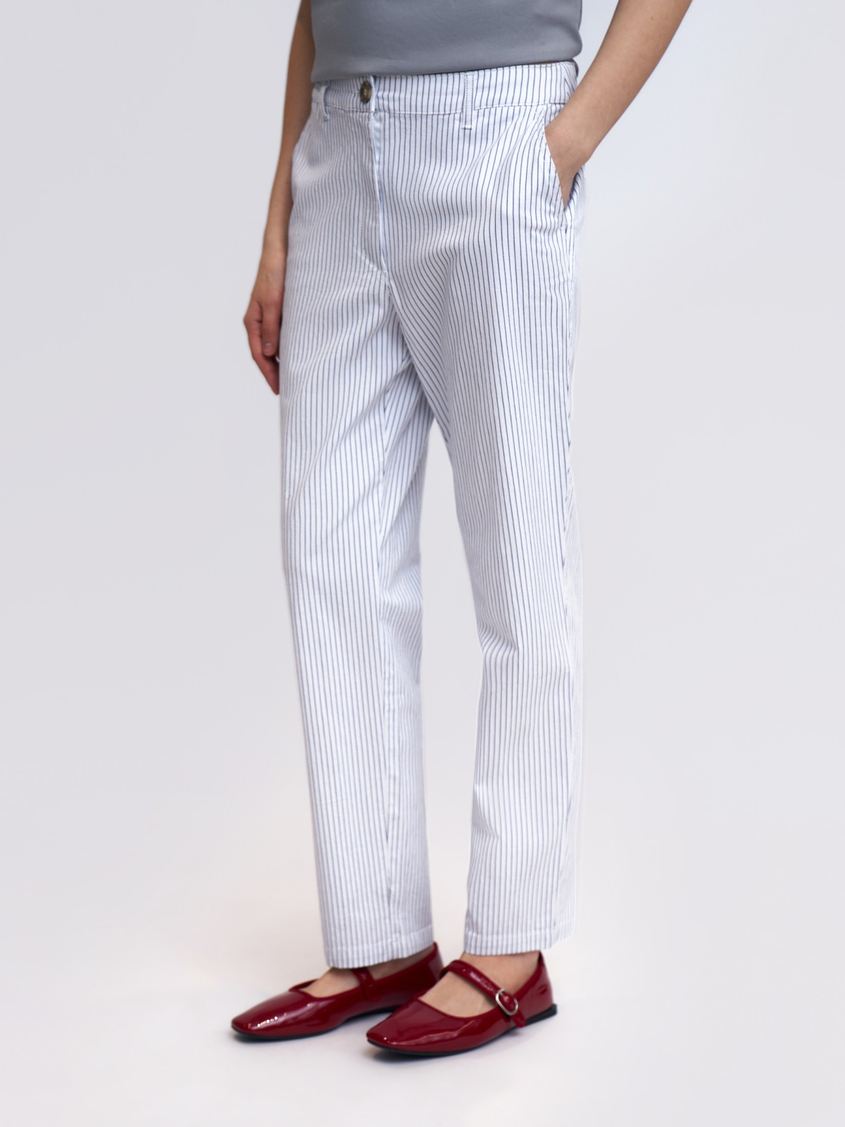 Брюки-чинос из хлопка в полоску