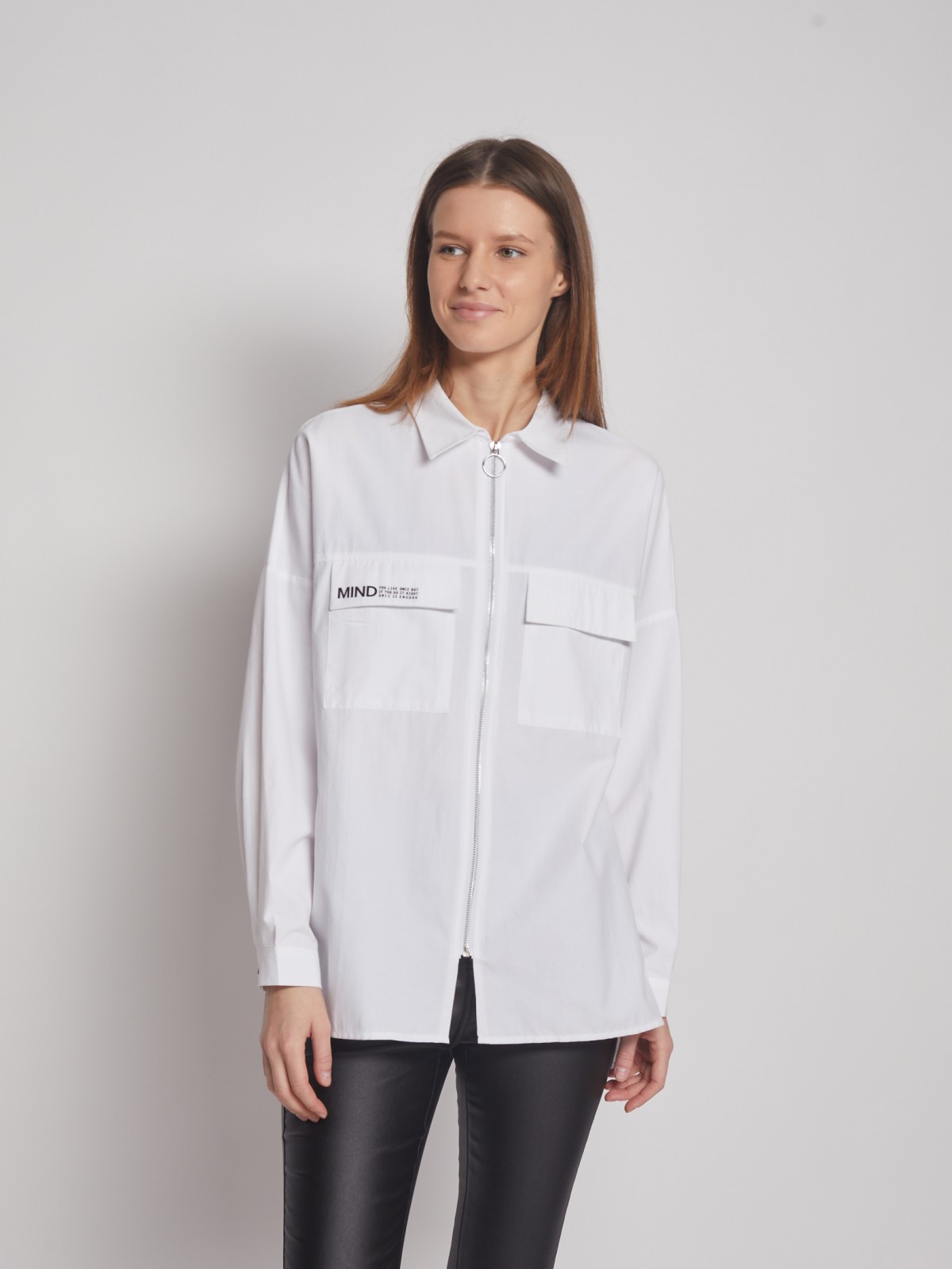 Блузка с  длинными рукавами zolla 02313118Y123, цвет белый, размер XS - фото 1