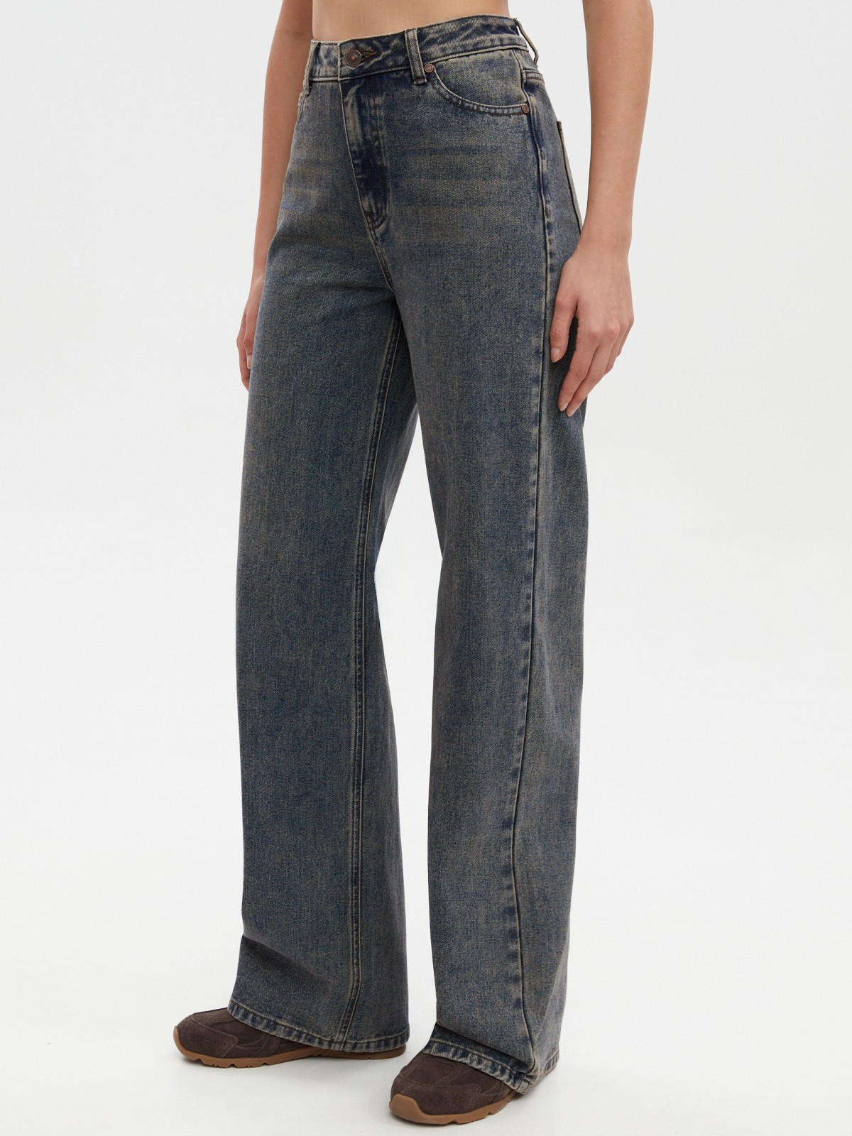 Джинсы силуэта Wide с высокой посадкой