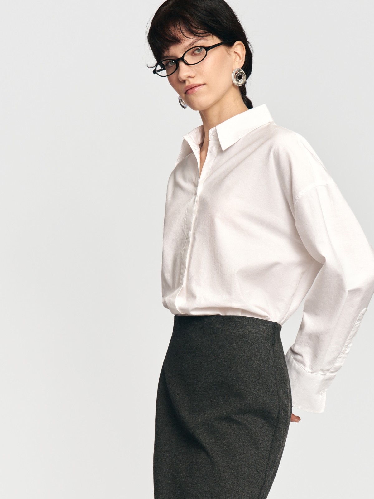 Рубашка из хлопка с длинным рукавом