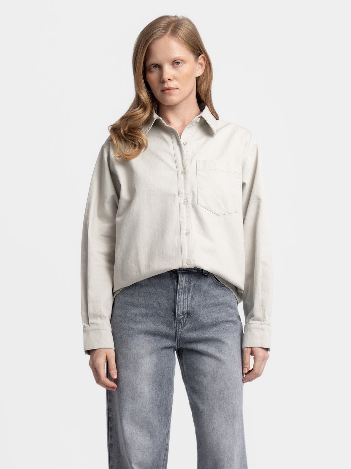 Рубашка оверсайз силуэта из хлопка