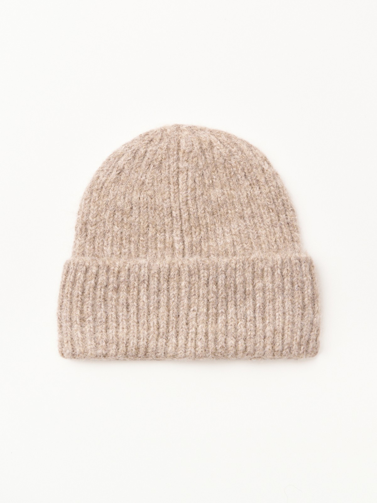 Вязаная шапка-бини с шерстью