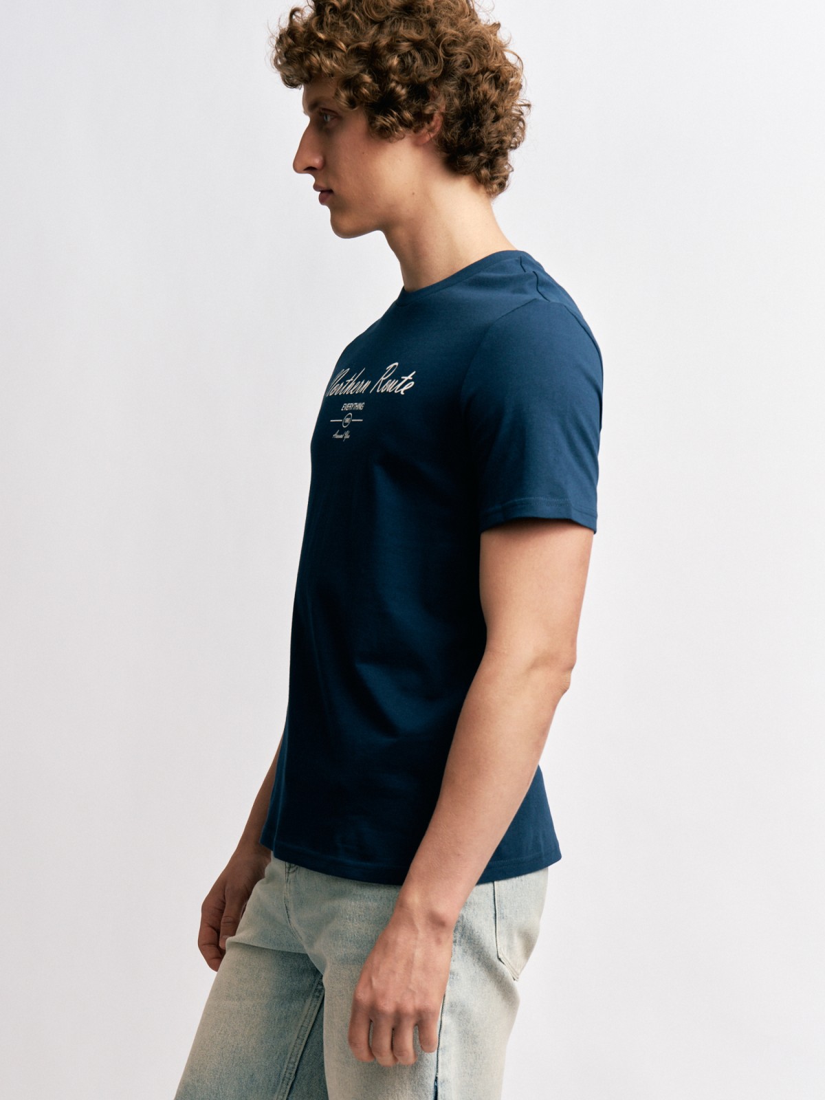 Футболка из хлопка с принтом-надписью