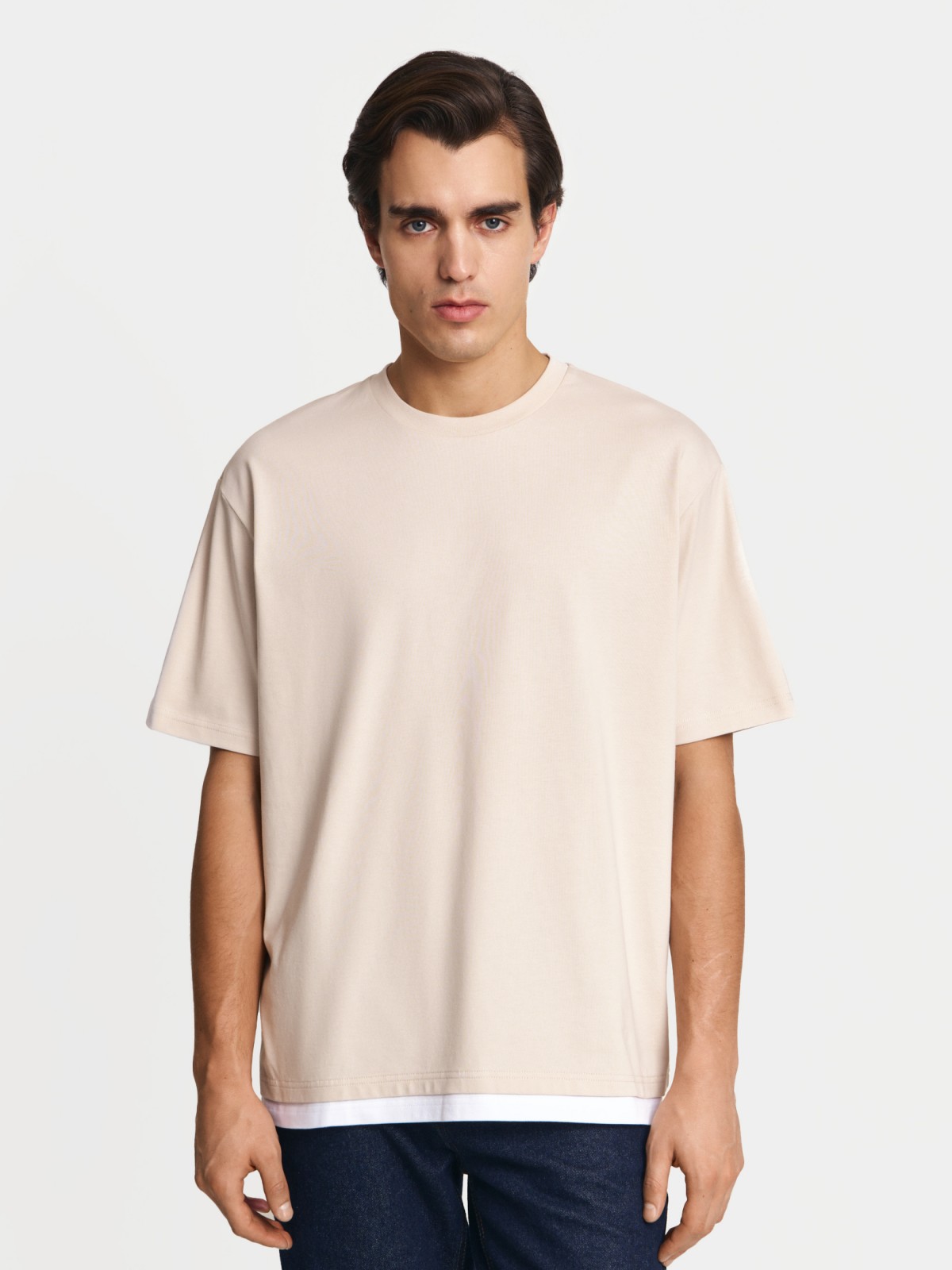 Футболка оверсайз из хлопка с коротким рукавом