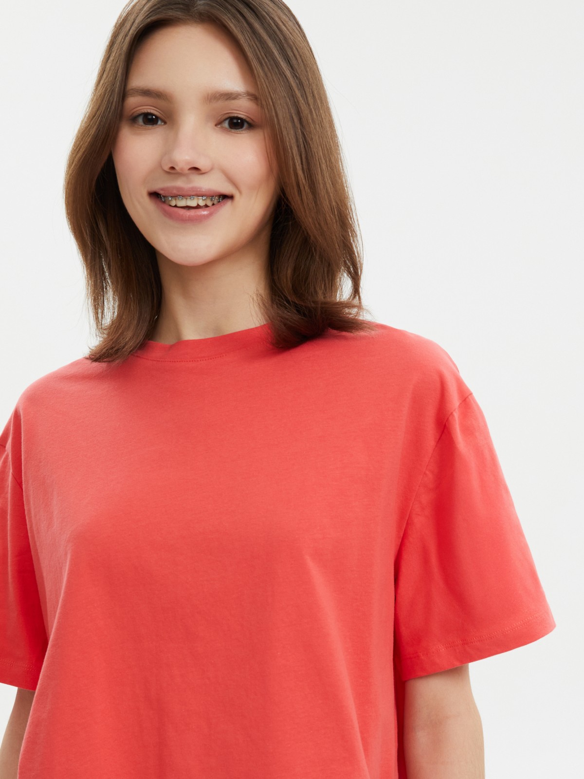 Футболка-топ из хлопка с коротким рукавом