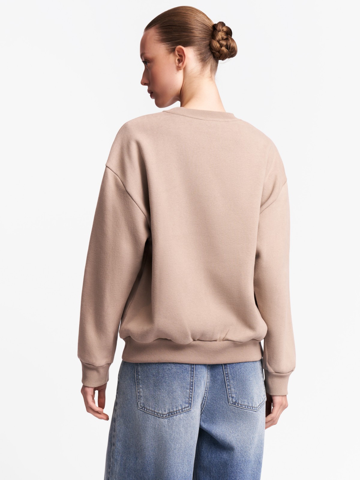 Утеплённый свитшот с принтом