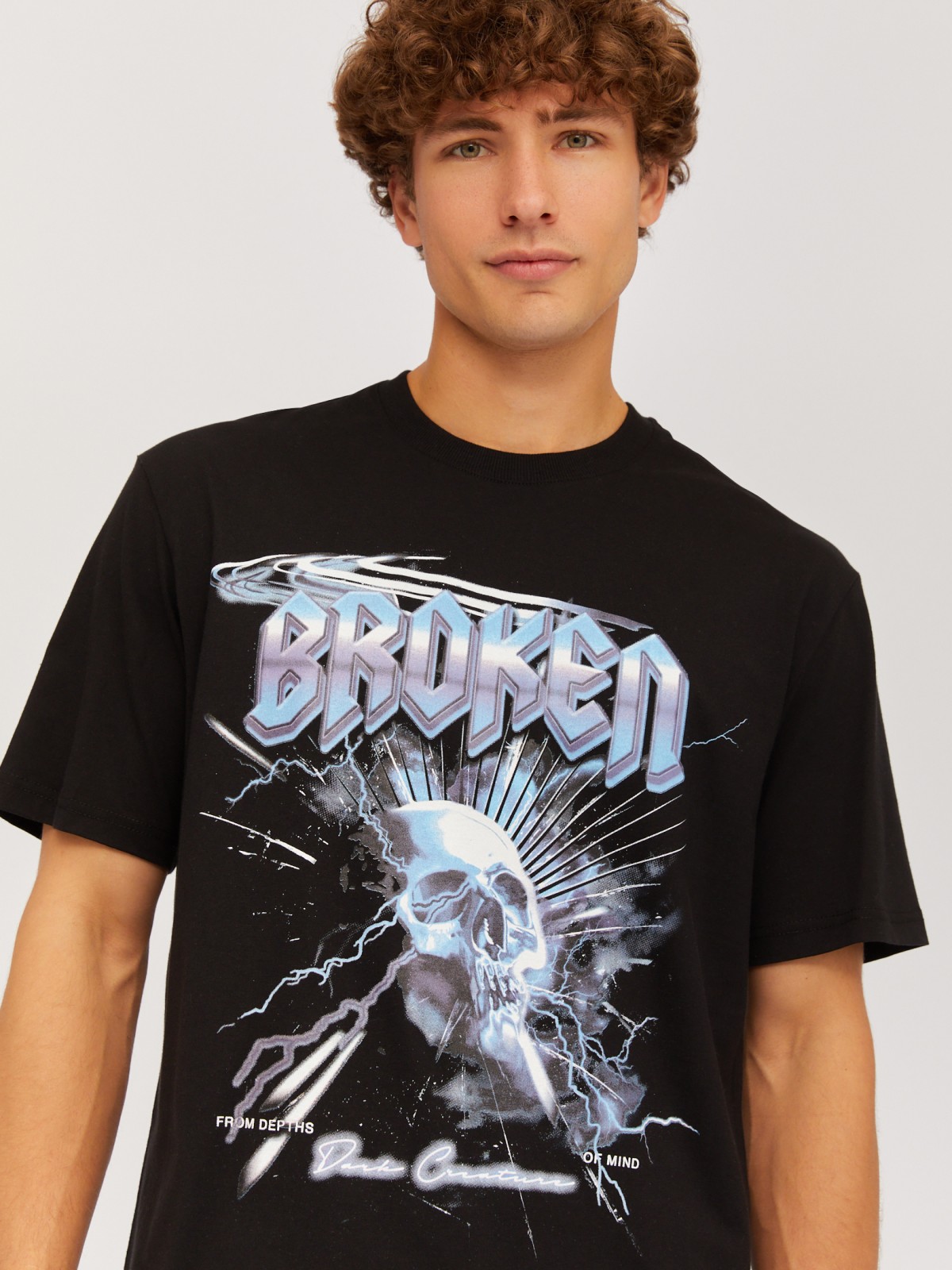 Футболка из хлопка с принтом