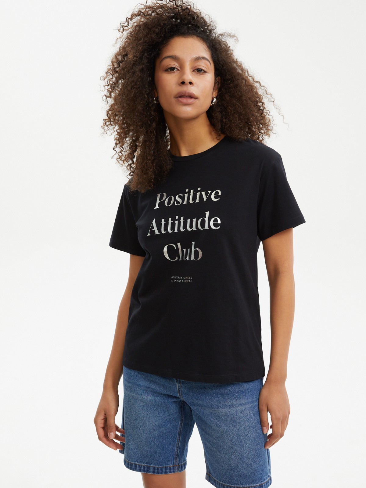 Футболка из хлопка с принтом-надписью