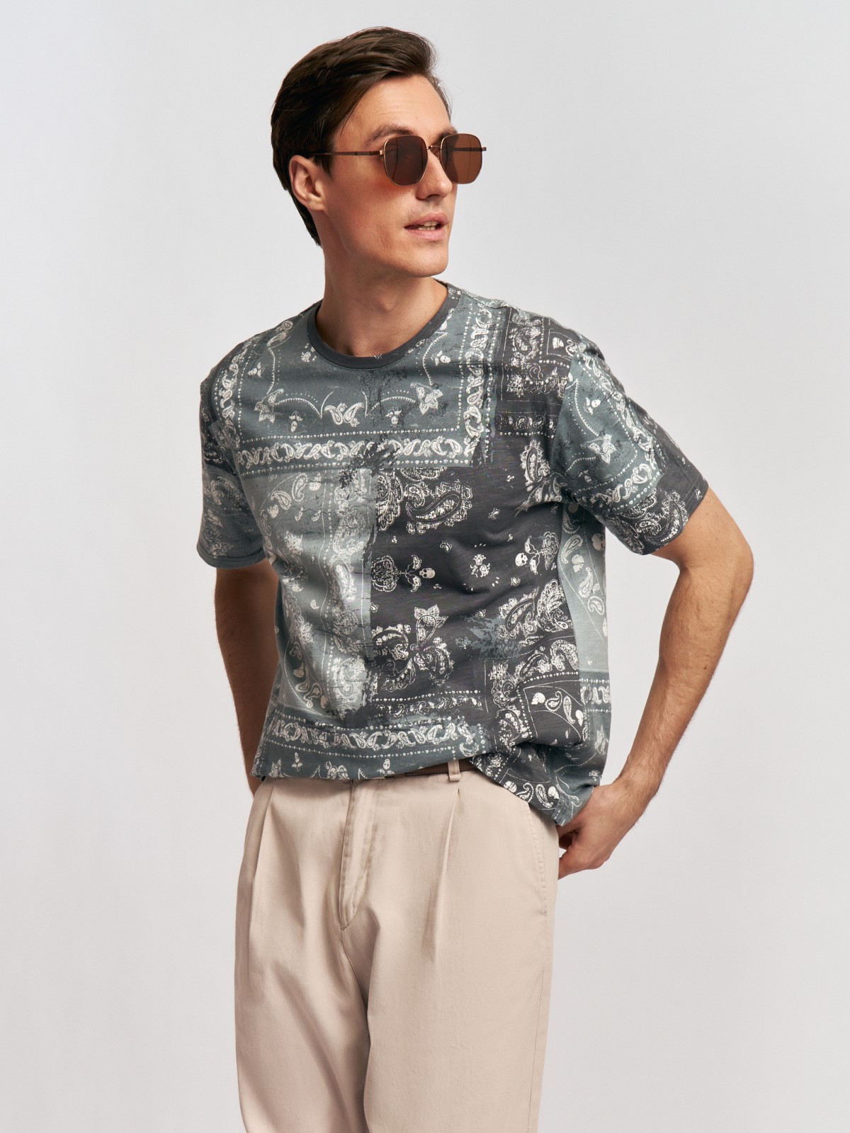 Футболка из хлопка с принтом