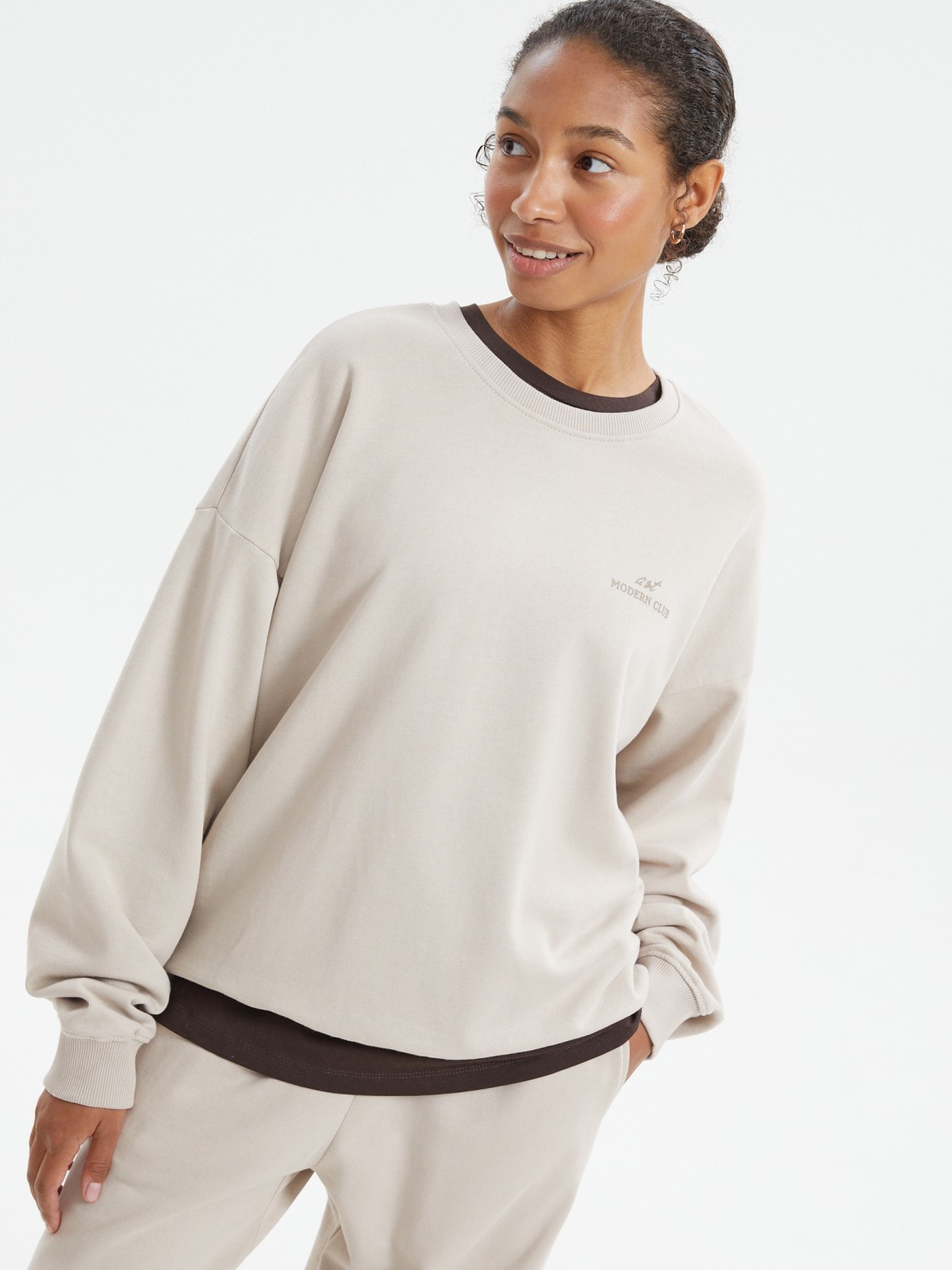 Утеплённый свитшот из хлопка с начёсом