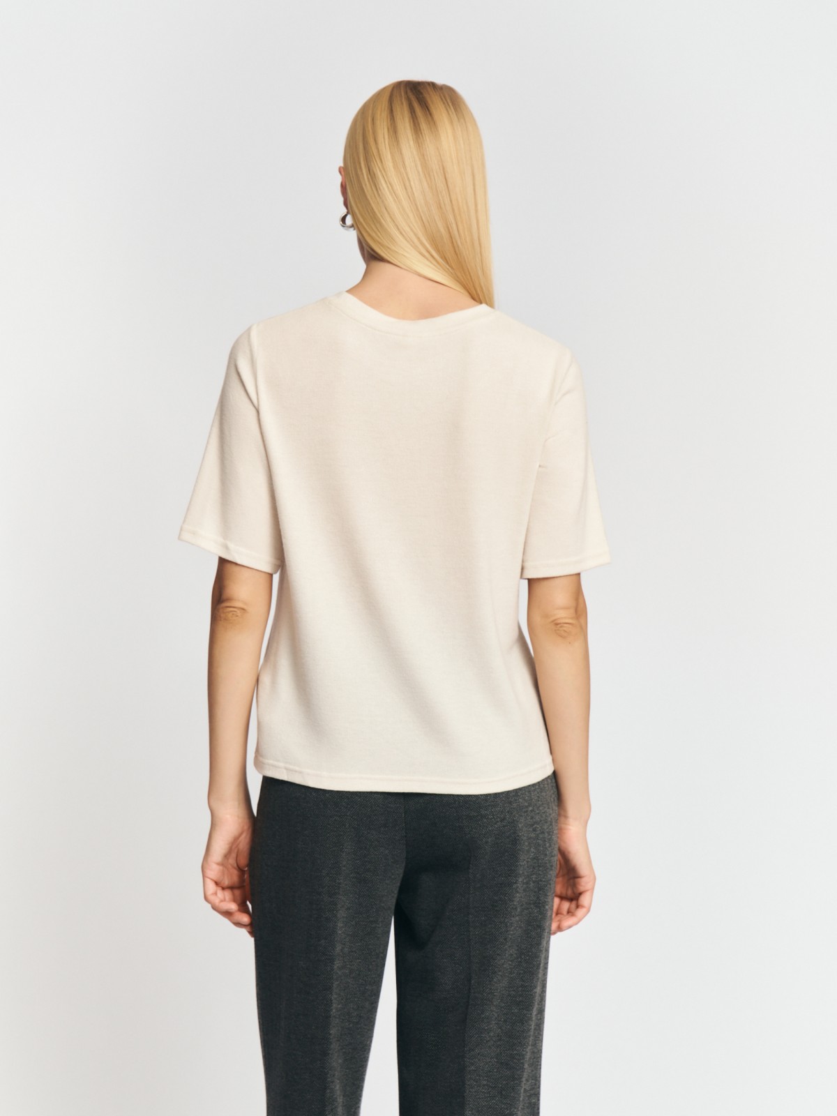 Трикотажный джемпер с коротким рукавом