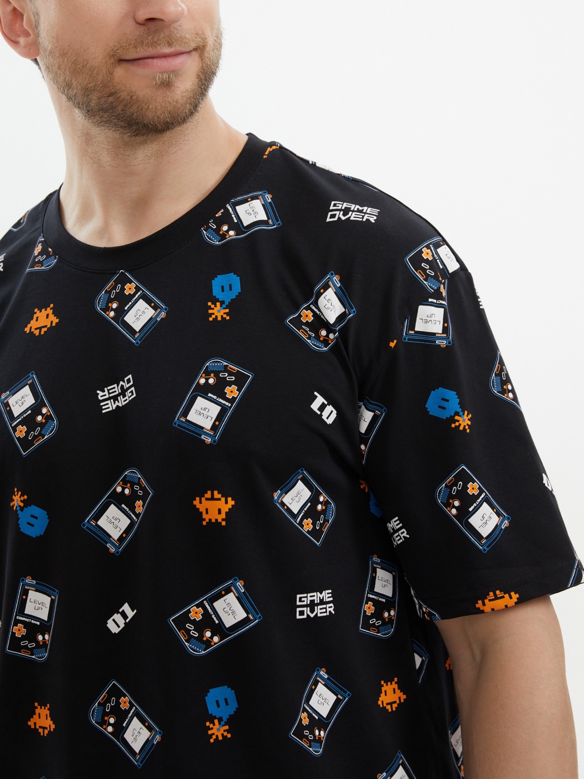 Футболка из хлопка с принтом