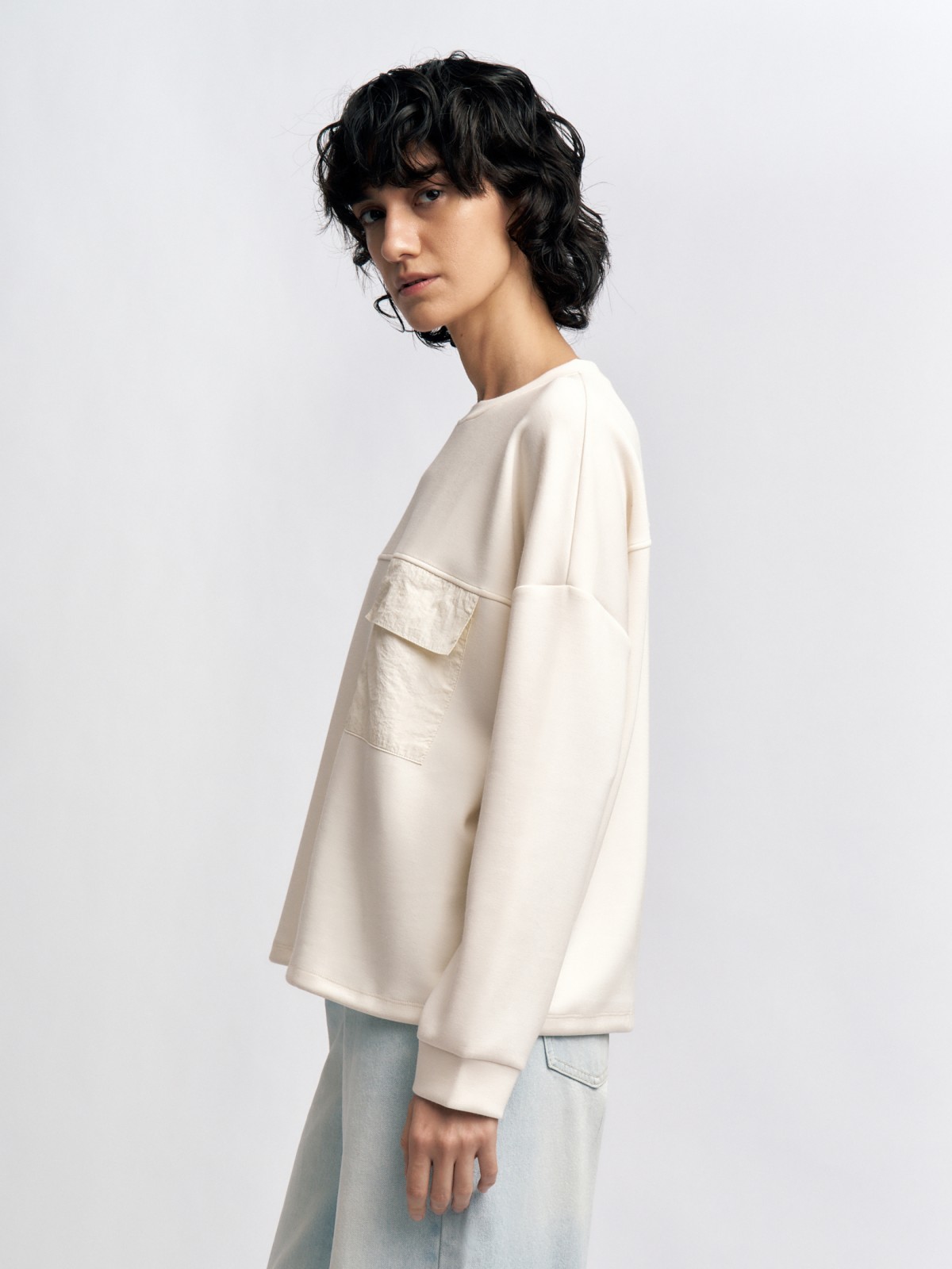 Джемпер на кулиске с карманом