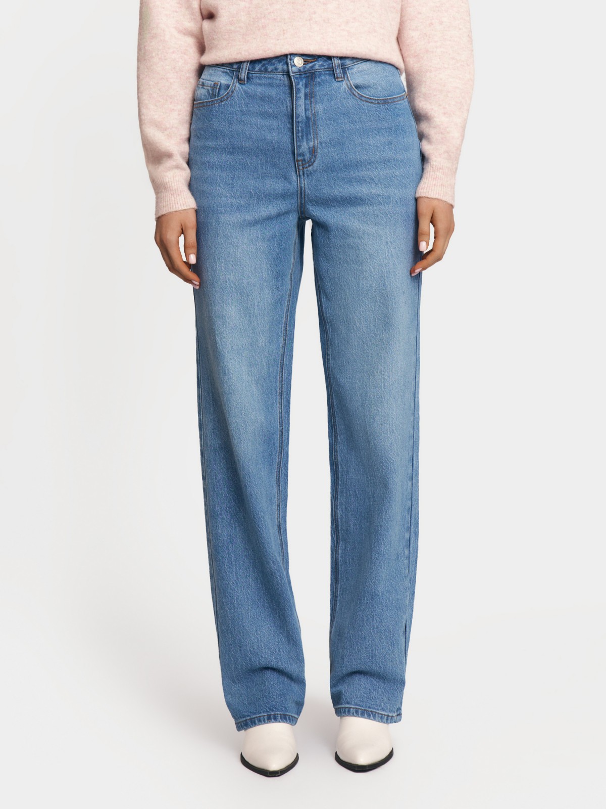 Джинсы прямого силуэта с высокой посадкой