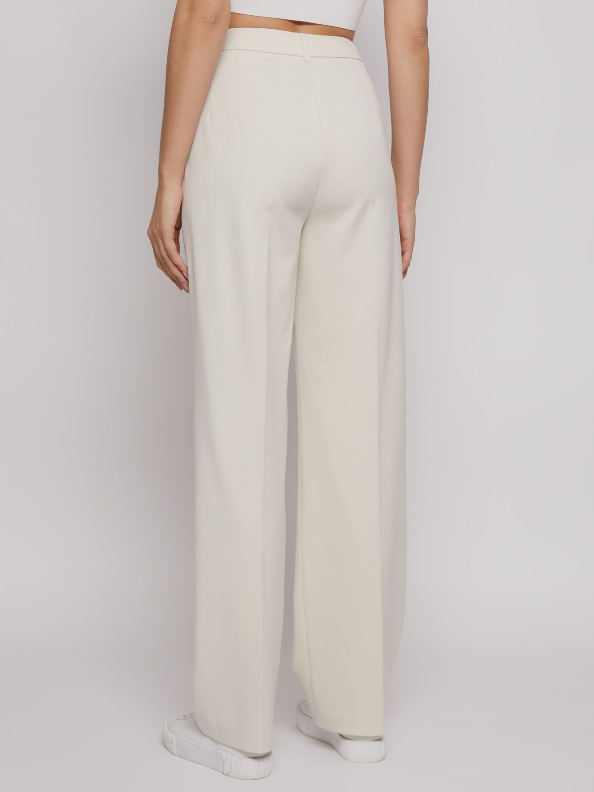 Прямые брюки со стрелками zolla 022217366131, цвет молоко, размер XS - фото 6