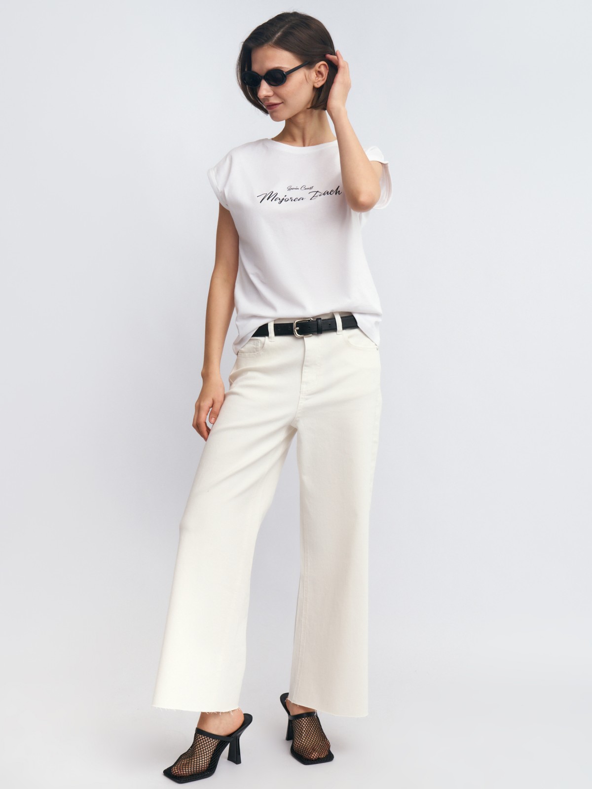 Футболка из хлопка с принтом-надписью