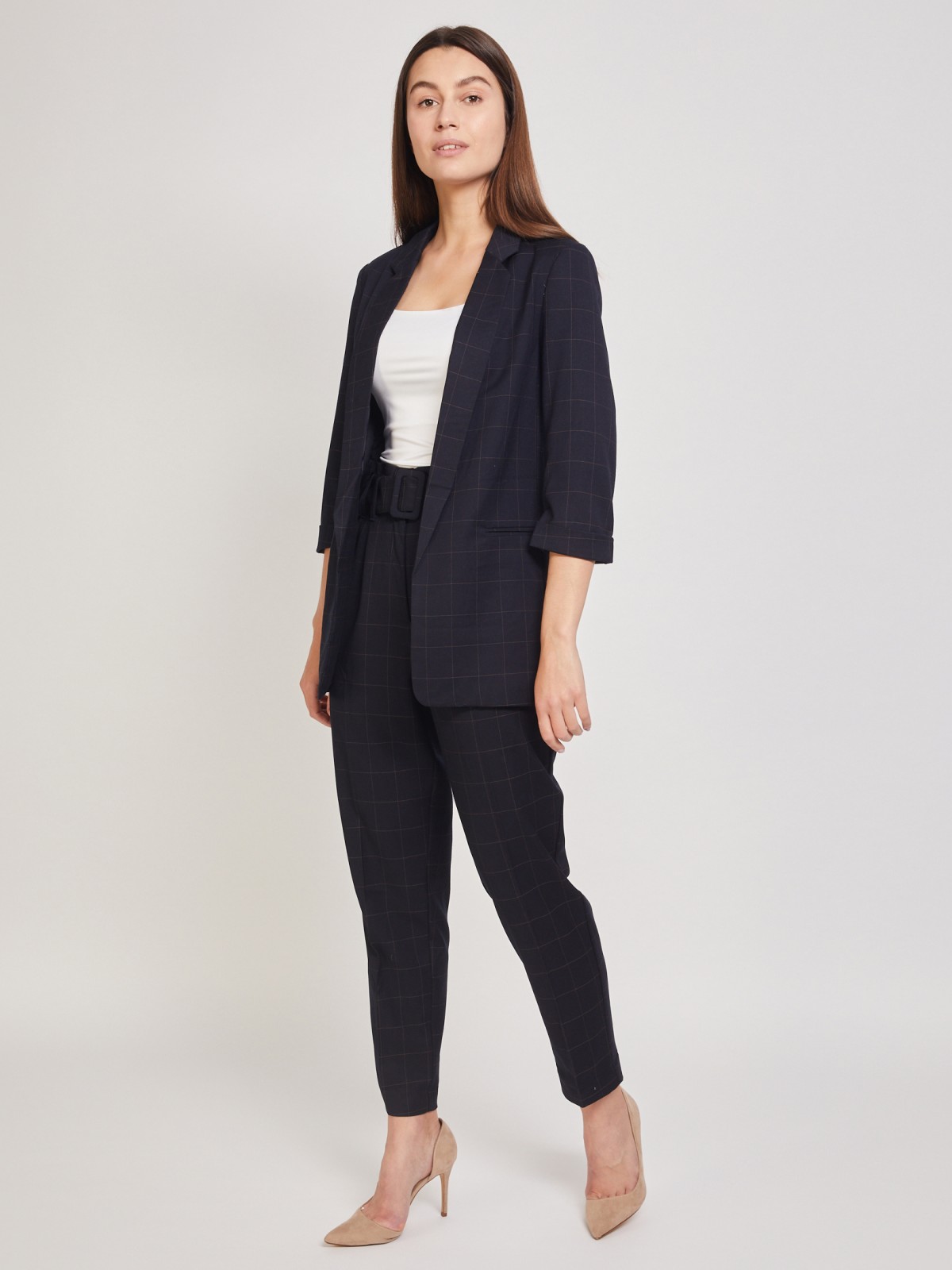 Зауженные брюки высокой посадки 899₽