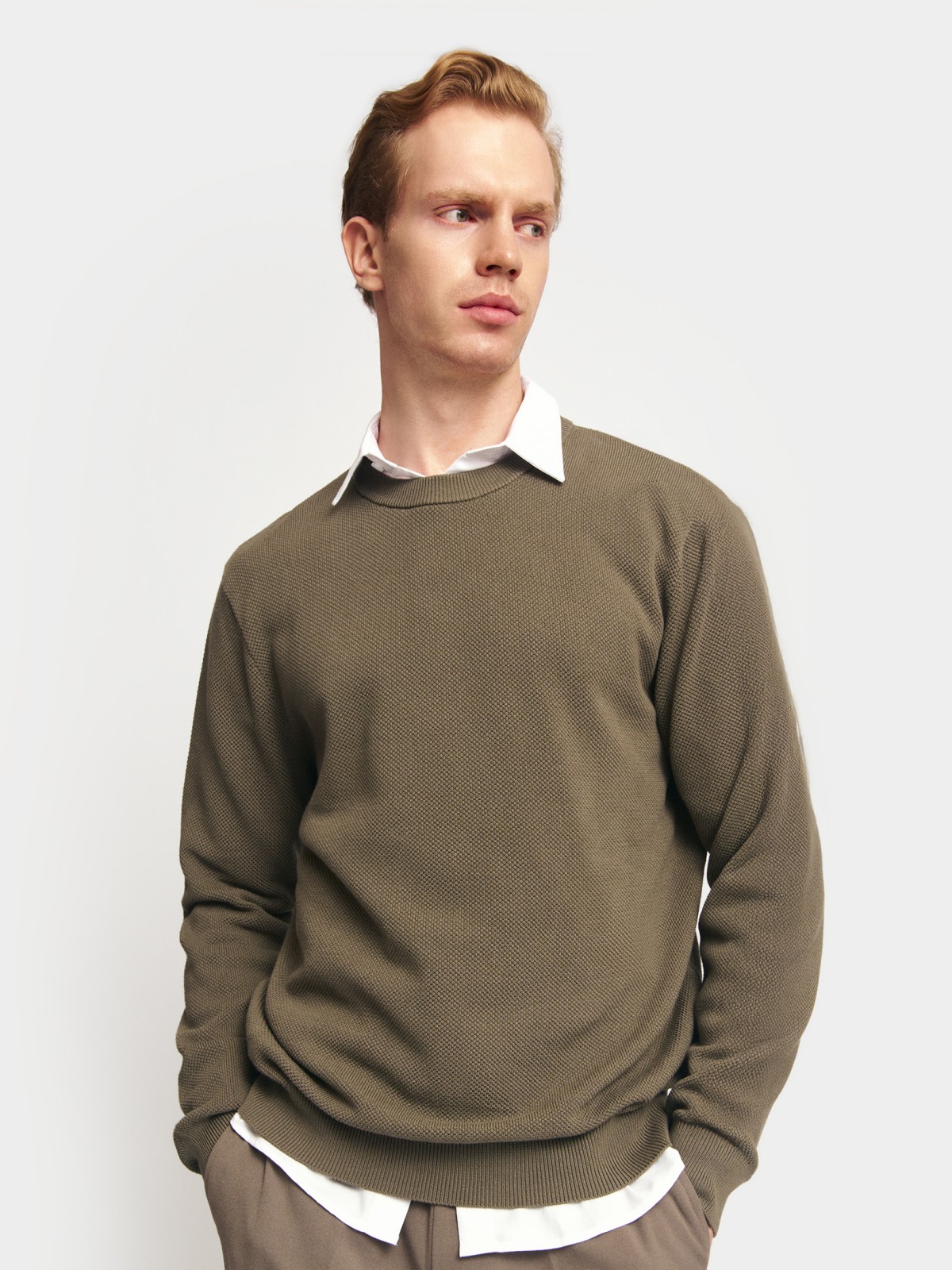 Тонкий трикотажный джемпер из хлопка