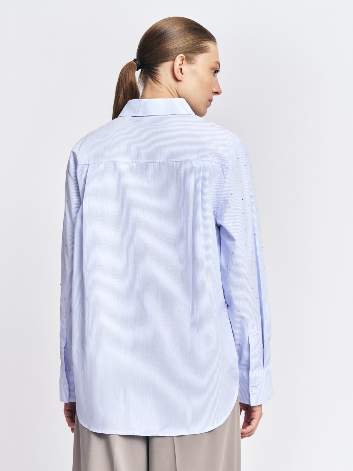 Рубашка прямого фасона с узором в полоску
