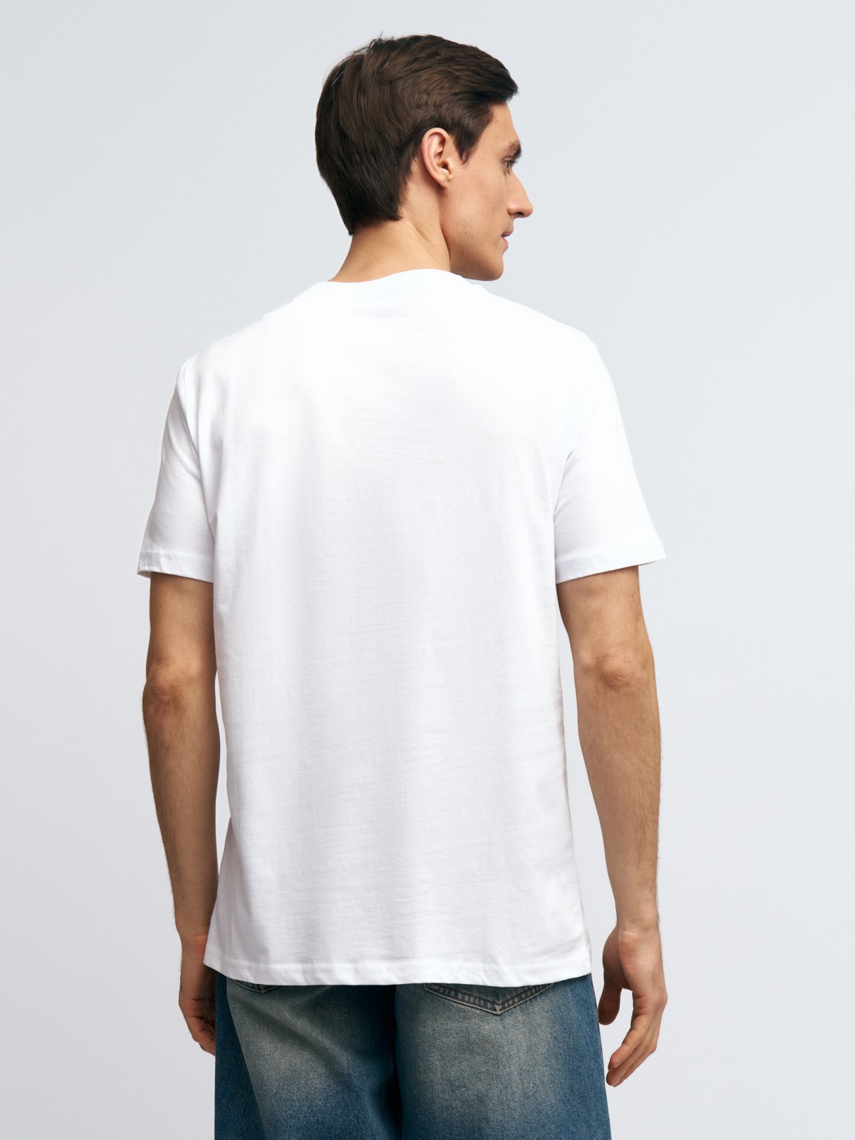 Футболка из хлопка с принтом в морском стиле