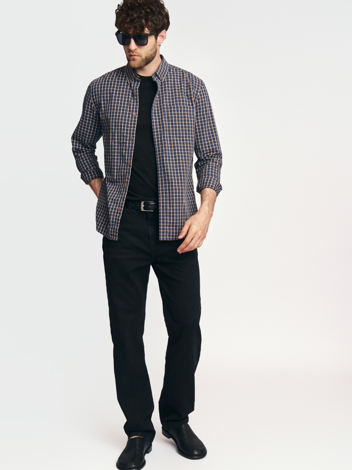 Рубашка из хлопка с узором в клетку