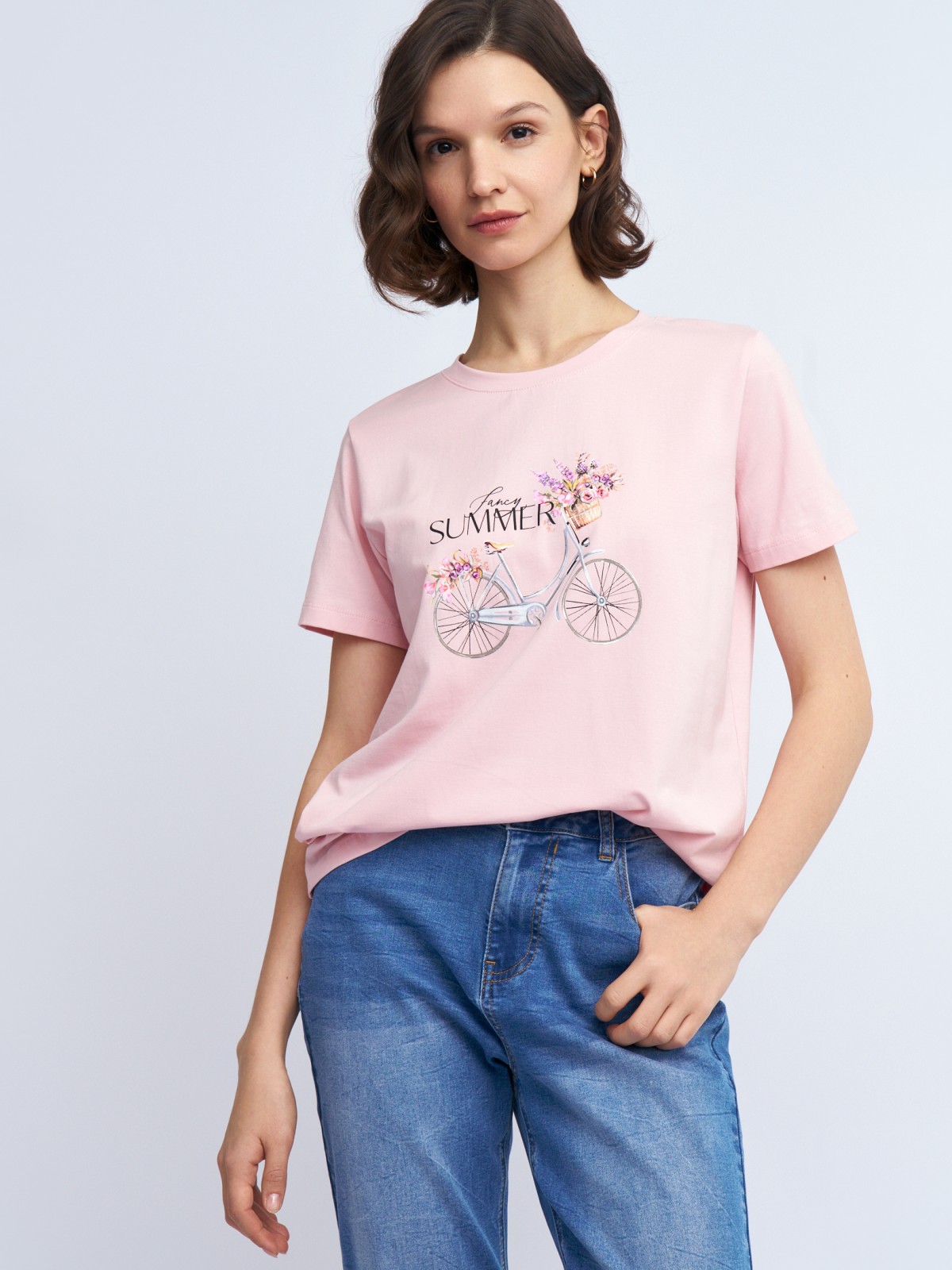 Футболка из хлопка с принтом