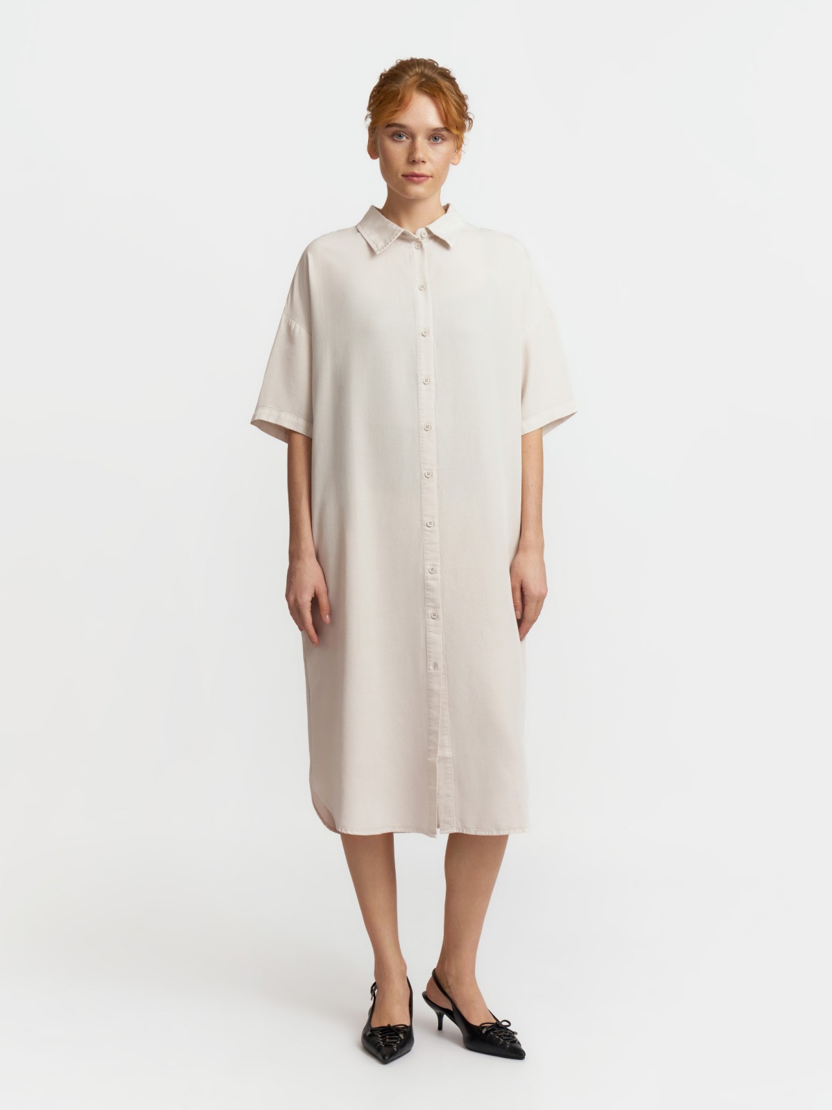 Платье-рубашка миди