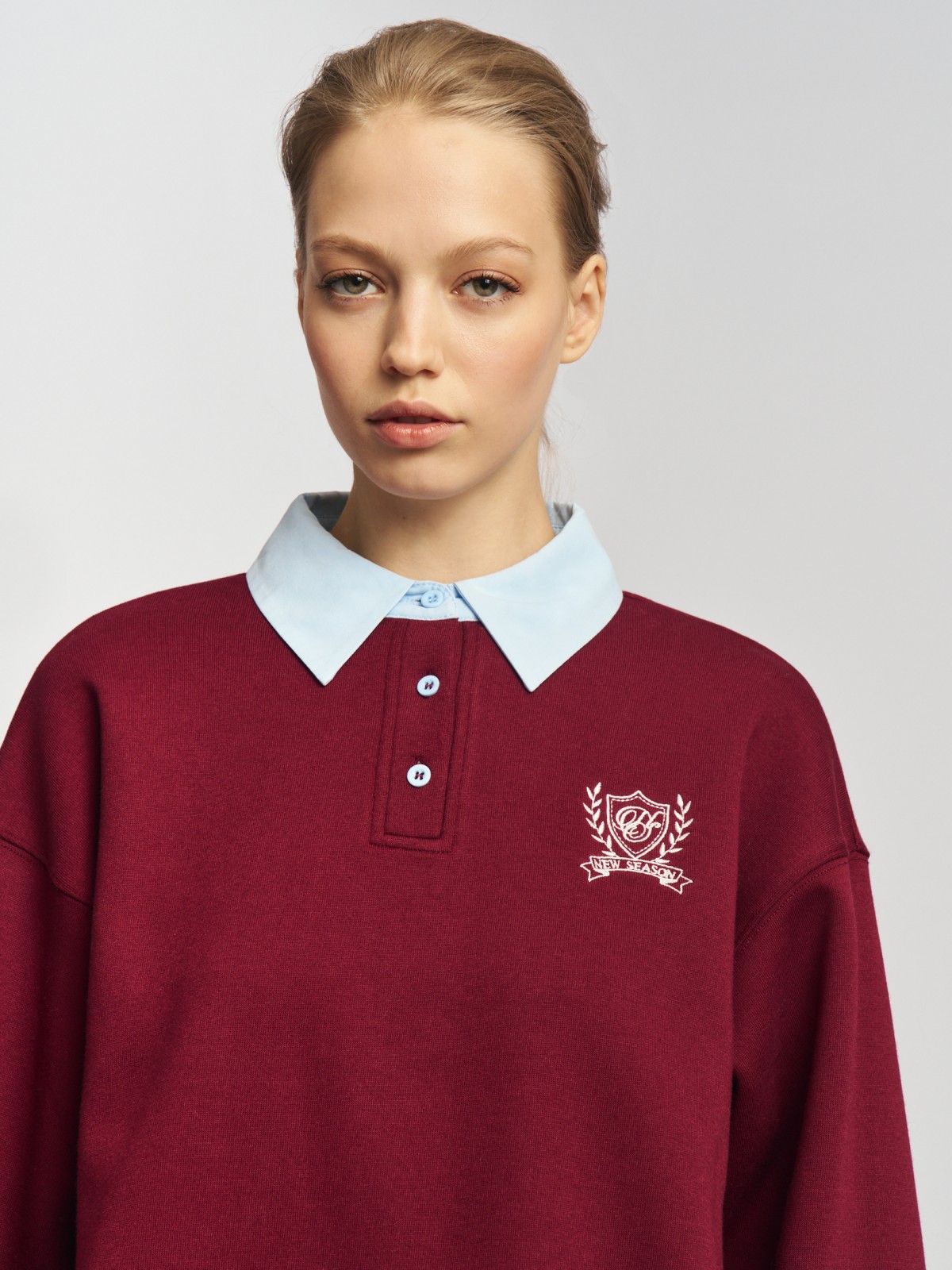 Комбинированный трикотажный свитшот