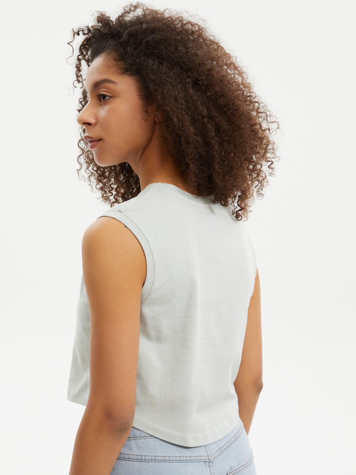 Кроп-топ из хлопка без рукавов