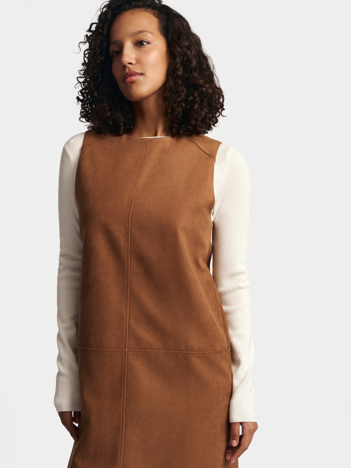 Платье-сарафан из экозамши