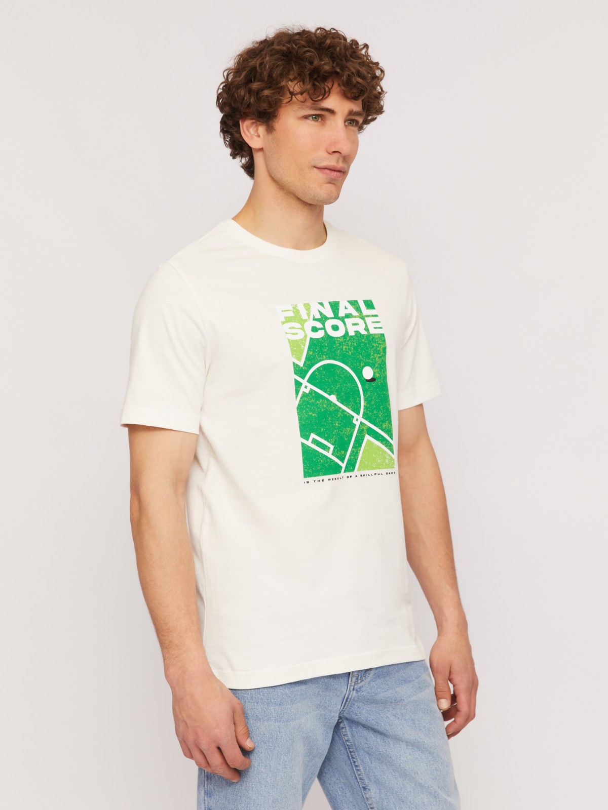 Футболка оверсайз из хлопка с принтом