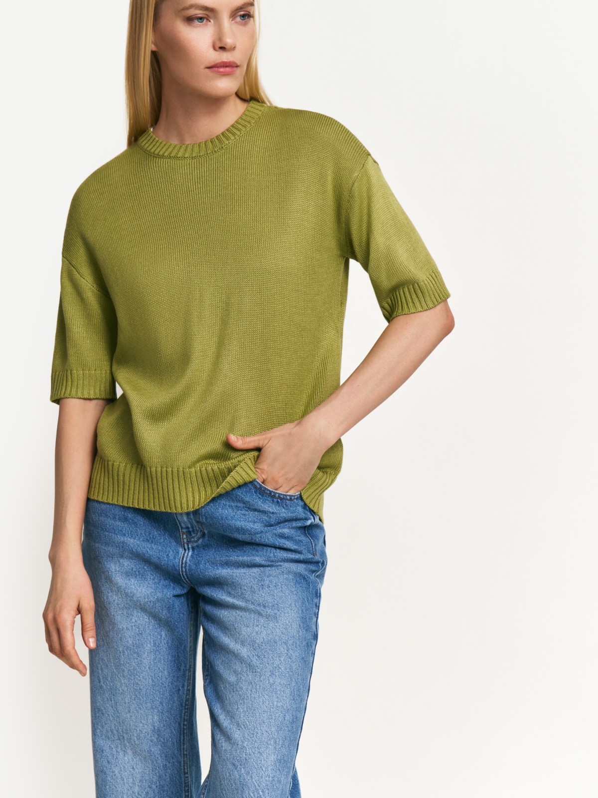 Вязаный джемпер с коротким рукавом